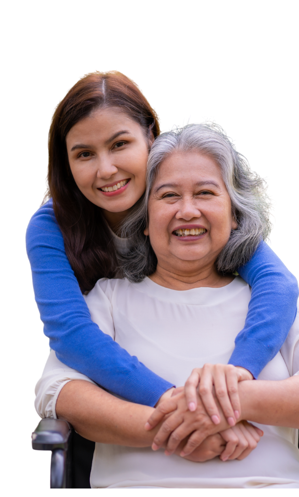 Smiling woman and her home health care patient